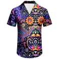 thumbnail image 3 of CONZONE Mens 70S Disco Buttons Down Shirts Long Sleeve Shirts for Men Trendy Floral Graphic Lapel Soft Lightweight Tops, 3 of 3