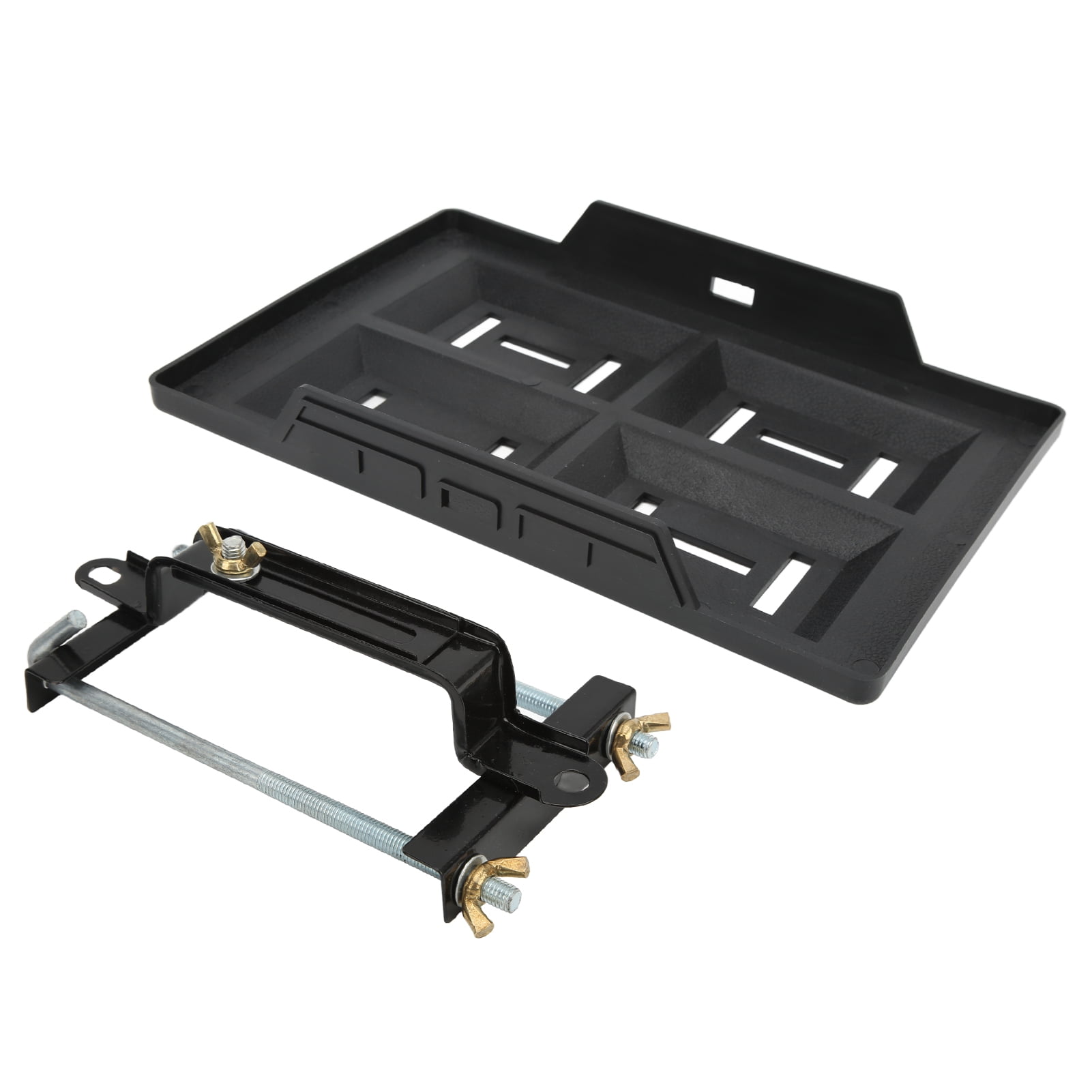 Battery Tray Bracket Kit, Battery Hold Down Tray High Hardness Black