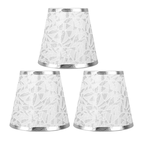 Falleo Clearance Cloth Lampshade Clip On Design Modern Barrel Fabric Lamp Shades for E14 Bulb Chandelier Wall Lamp 3pcs Silver