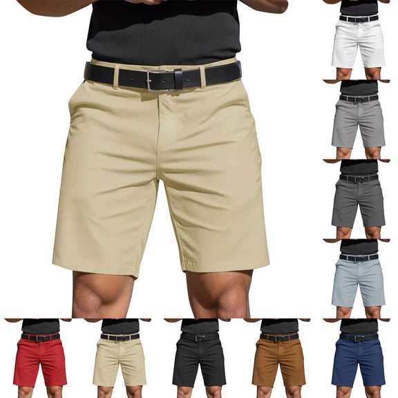 Men's 7 9 Inch Work Dress Shorts Casual Flat Front Lightweight Quick Dry