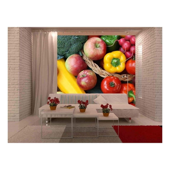 wall26 - Closeup of Fruits - Removable Wall Mural | Self-Adhesive Large Wallpaper - 66x96 inches