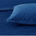 thumbnail image 5 of Home Soft Things 5 Piece Velvet Quilted Bedspread Set - Blue - Oversize King (122" x 106"), 5 of 6
