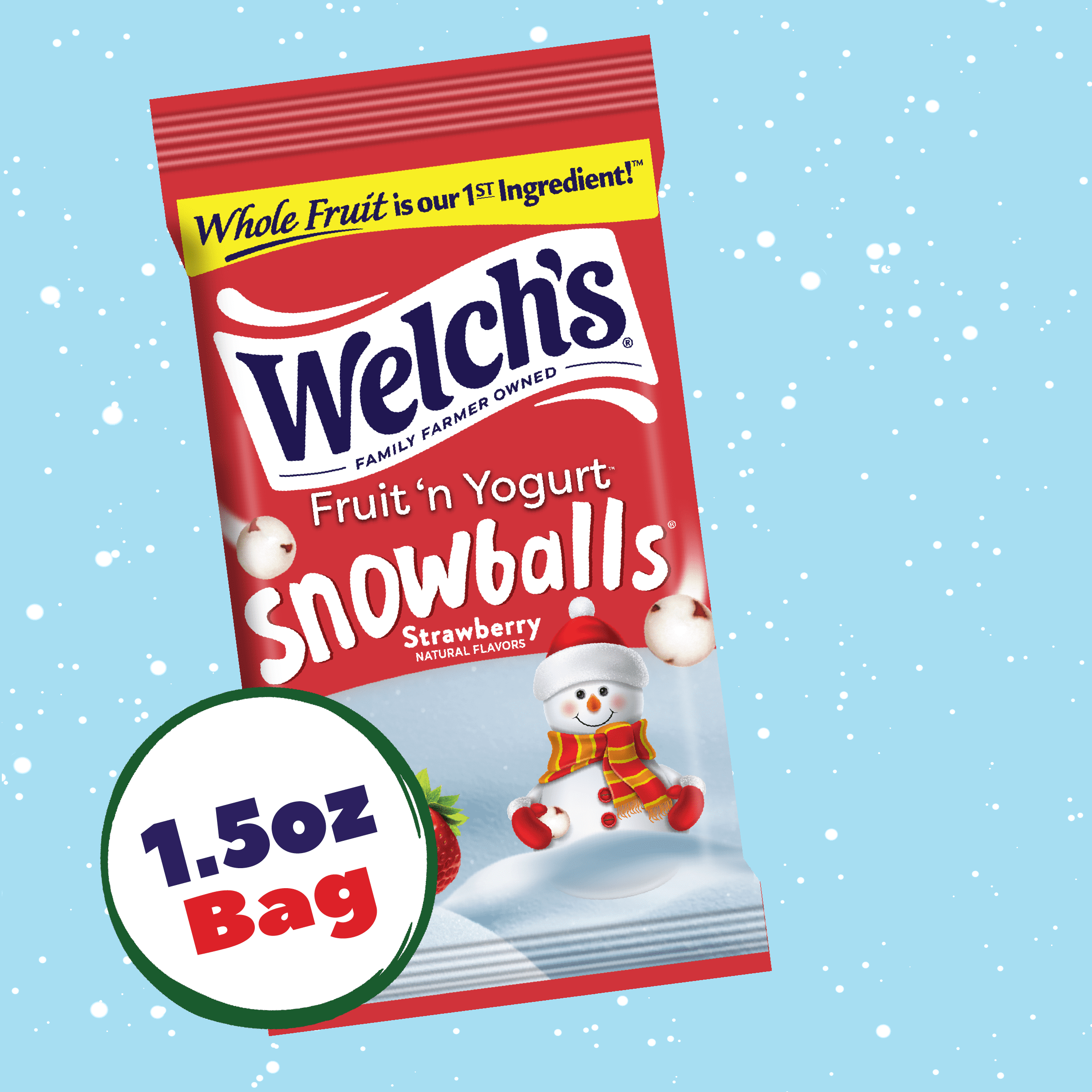 Welch's Fruit 'n Yogurt Strawberry Snowballs, 1.5oz Bag