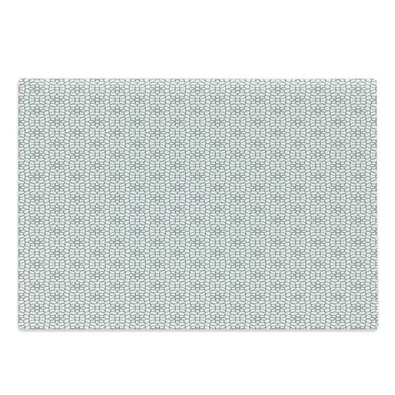 Antique Oriental Cutting Board, Monochrome Motifs Arranged Simplistic Grid Art Illustration, Decorative Tempered Glass Cutting and Serving Board, in 3 Sizes, by Ambesonne