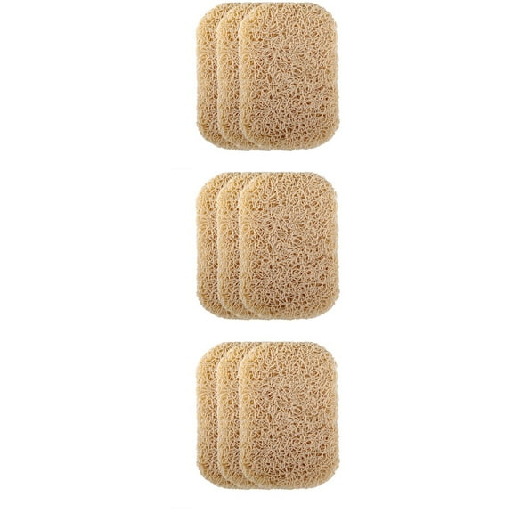 3 Sets Dispenser Suction Spinning Soap Pad 11.5X7.6CM Beige
