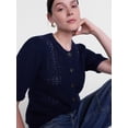 thumbnail image 5 of Scenario Women's and Women's Plus Crewneck Cardigan with Short Sleeves, Lightweight, Sizes XS-4X, 5 of 6