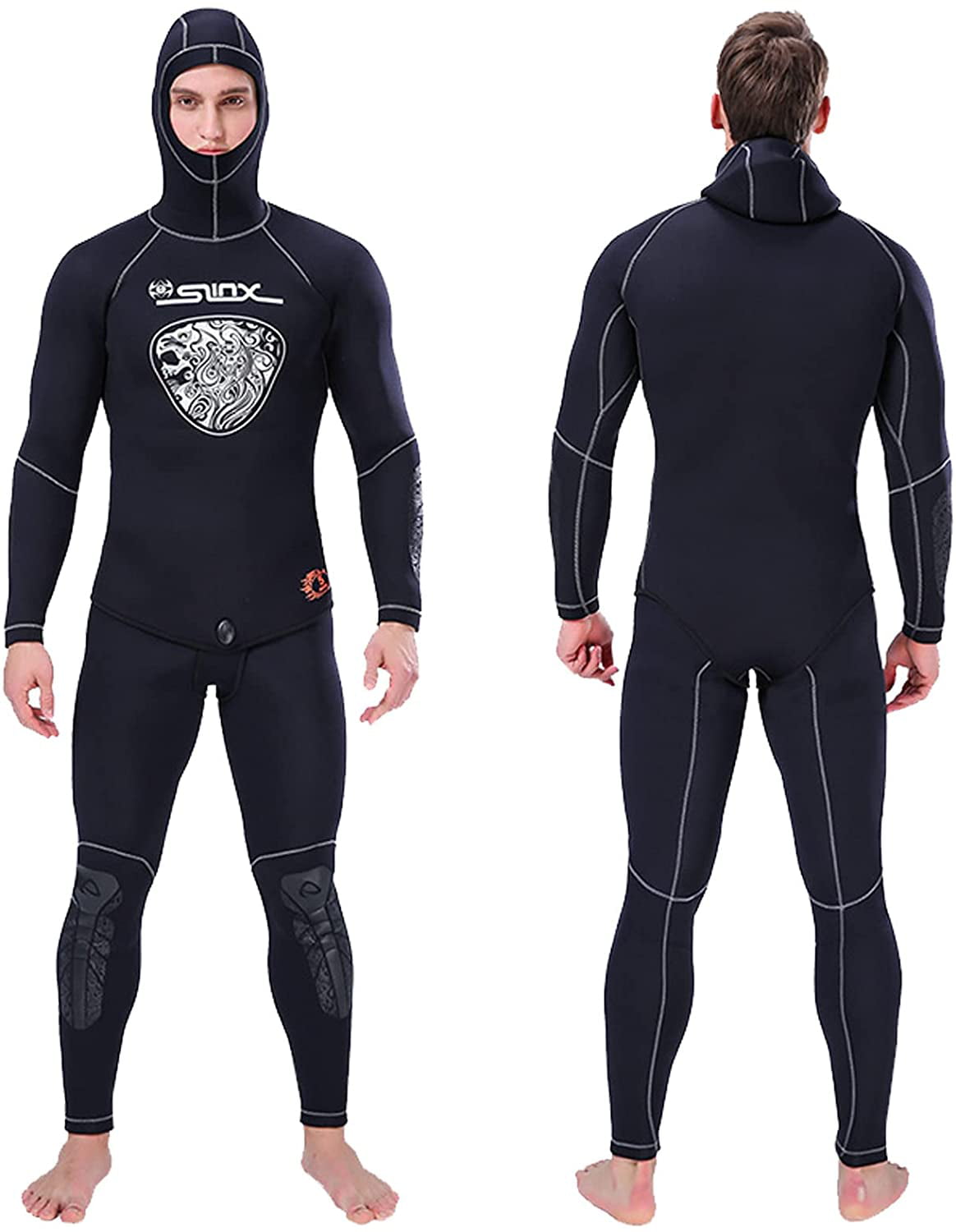 CHLZYD Men 5mm Neoprene Thermal Wetsuits Scuba 2 Pieces Swim Suit Jackets Pants Surfing Diving Snorkeling 