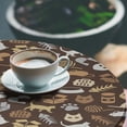 thumbnail image 3 of Ambesonne Cats Funny Fitted Round Tablecloth, Simple Modern Kitten Paw, 36"- 40" Diameter, Pale Camel and Pale Caramel, 3 of 5
