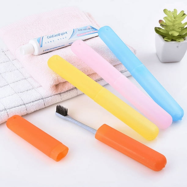 Estuche portátil para cepillos de dientes de viaje, funda para cepillos de dientes, tubo de cepillo de dientes transpirable, caja protectora para vasos de cepillos de dientes