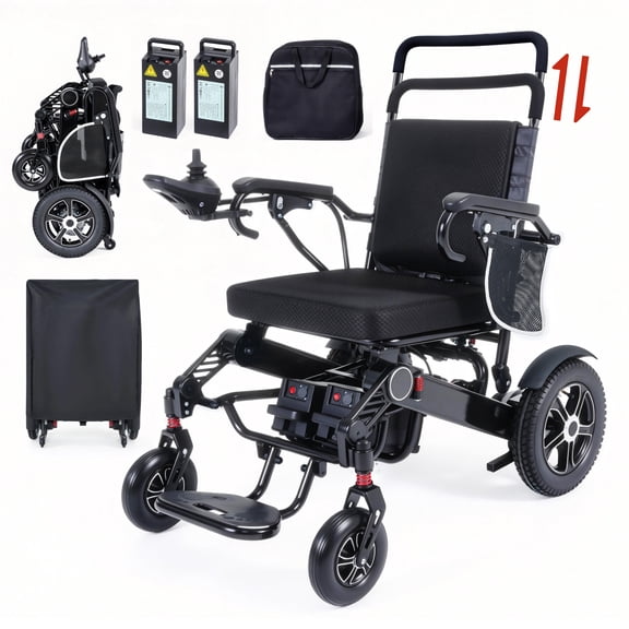 WEYRAL Foldable Electric Wheelchair for Adults - 440lbs Heavy Duty Capacity, 30 Miles Long Range, 700W Dual Motors Power Wheelchair