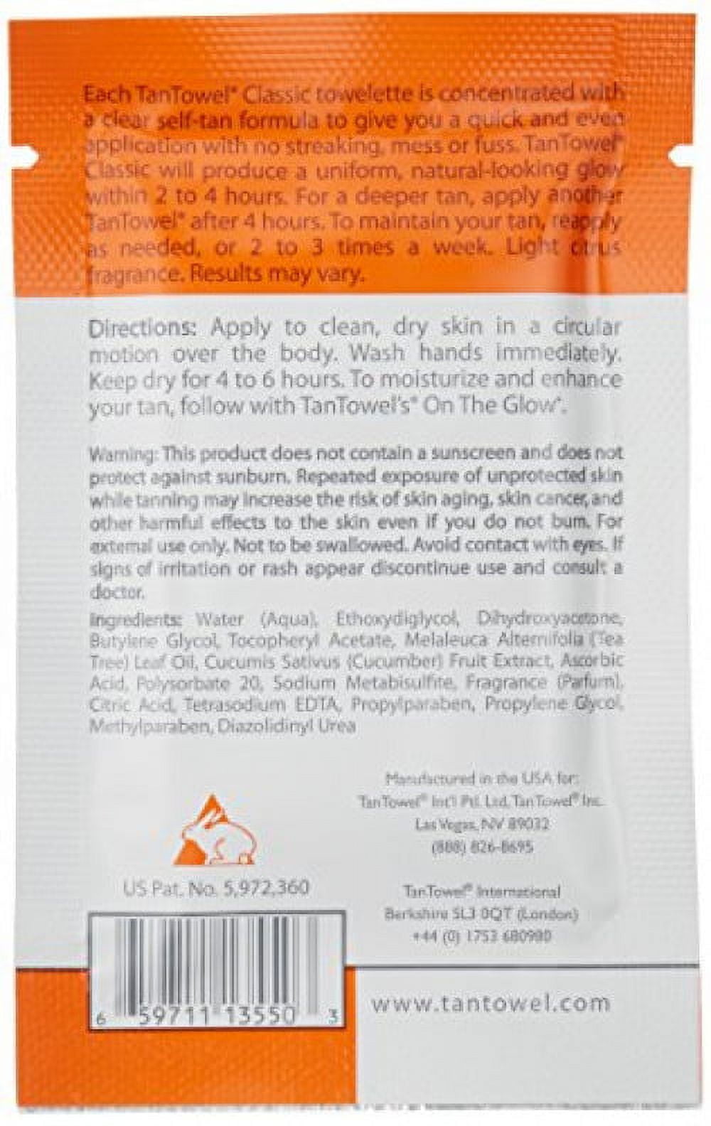 Tan Towel Self Tanner Towelette Half Body Classic, 10 Ct
