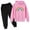 Pink-1, variant on Girls Sweatsuit Outfits Size 6 Rainbow Hooded Sweatshirt Sweatpants Fashion Pullover Casual Kids 2 Piece Pant Sets, Pink, 7 Years