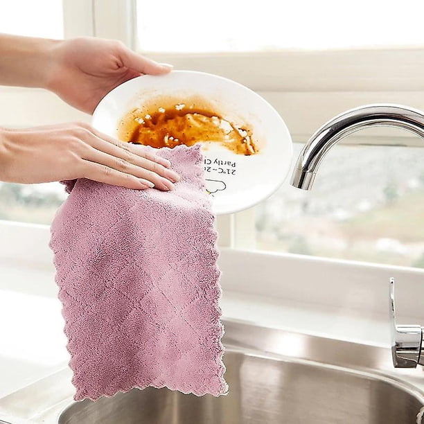 5 uds toalla de microfibra absorbente paño de limpieza de cocina paño antiadherente para platos de aceite paño de trapo
