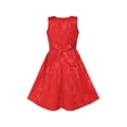 thumbnail image 2 of Robe Fille Rouge Nœud Papillon Jacquard Évasée Princesse 12 Ans, 2 of 6