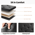 thumbnail image 2 of CONCETTA 30" Storage Ottoman – Foldable Faux Leather Stool with Storage, 660 lb Capacity, for Bedroom, Living Room, Entryway, Black, 2 of 8