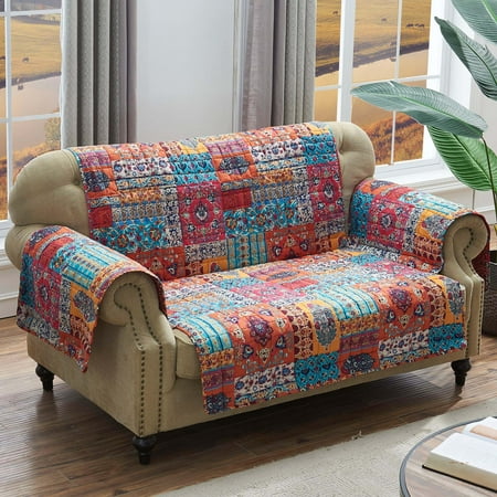 Cheap Loveseats Under $100 Barefoot Bungalow Indie Richly Decorated Reversible Loveseat Furniture Protector - 103x76