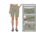 thumbnail image 2 of Mapamyumco Women's 10 Inch Inseam Hiking Cargo Shorts Quick Dry Lightweight Golf Shorts Bermuda for Summer Travel Size L, 2 of 7