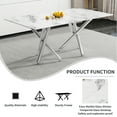 thumbnail image 5 of Sumdeal Modern Marble Dining Table,71''Faux Marble Dining Table,Rectangular Faux Marble Dining Table for 6-8 Person with 0.39''Thick Modern Faux Marble Dining Table, 5 of 7