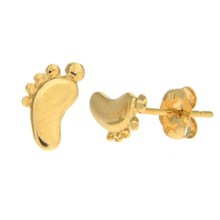 Jewelstop 14k Yellow Gold Bare Feet Baby Stud Earrings Small 14k Yellow Gold Bare Feet Baby Stud Earrings Small