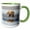 Green/White, variant on 3drose, Coastal Grizzly Bear Walks Along Mud Flats, Lake Clark Np, Alaska., 11oz Two-tone Red Mug