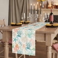 thumbnail image 2 of Table Runners 108 Inches Long Dress Scarves, Teal Red Jellyfish Coastal Farmhouse Coffee/Dining/Kitchen Table Runner for Living Room, Nautical Beach Coral Starfish 13x108 Inch, 2 of 9
