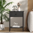 thumbnail image 2 of VECELO Nightstands Set of 2, Industrial End Table with 1-Drawer & Storage Shelf, Small Bedside Table Organizer for Small Space, Side Table for Bedroom Living Room, Black, 2 of 12