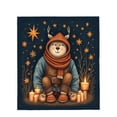 thumbnail image 4 of Cozy Winter Flannel Blanket - Soft Warm Floral & Star Pattern Design for Sofa Travel Bed & Chair - Perfect for Serene Nights, 4 of 7
