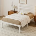 thumbnail image 3 of E-motie Twin Size Metal Platform Bed Frame with Headboard, Heavy Duty Metal Slat Mattress Foundation, Easy Assembly, No Box Spring Needed, White, 3 of 8