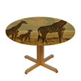 thumbnail image 3 of BCIIG Giraffes Field Wildlife Round Table Cover Stain Resistant Washable - Indoor Outdoor Kitchen Dining Wedding Parties Tablecloth 100% Polyester Fiber 38"-42, 3 of 8