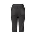 thumbnail image 5 of Clearance! Women's Cotton Linen Wide Leg Capri Pants High Waisted Drawstring Breathable Summer Beachwear Fashionable and Comfortable Grey L Size, 5 of 6