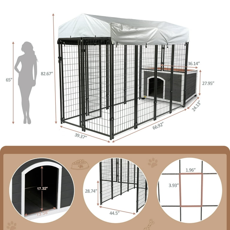 Coziwow 7'x 3'x 6' Outdoor Dog Kennel Pet Playpen Enclosure with