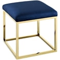 thumbnail image 2 of Modway Anticipate Velvet & Stainless Steel Ottoman in Gold and Navy, 2 of 3