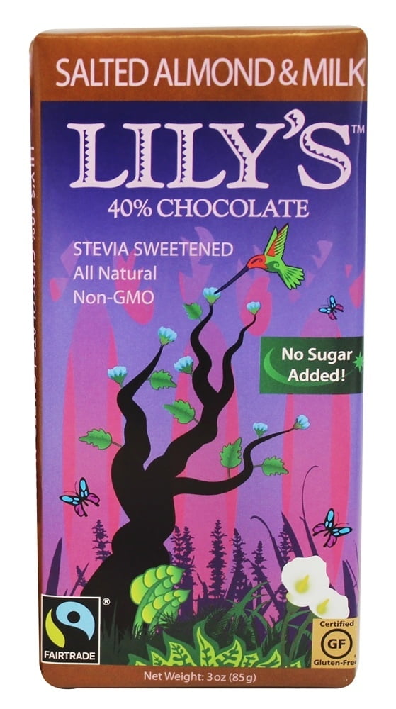 Lily's Milk Chocolate Bar 40 Cocoa Salted Almond 3 oz. Walmart