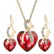 thumbnail image 1 of Gold Plated Jewelry Sets For Women Crystal Heart Necklace Earrings Jewellery Set Bridal Wedding Accessories, 1 of 1