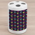 thumbnail image 1 of Valentine's Day Ceramic Toothbrush Holder, Romantic Colorful Hearts Love Happiness Theme Valentine's Day Illustration, Versatile Countertop for Bathroom, 4.5" X 2.7", Multicolor, by Ambesonne, 1 of 4