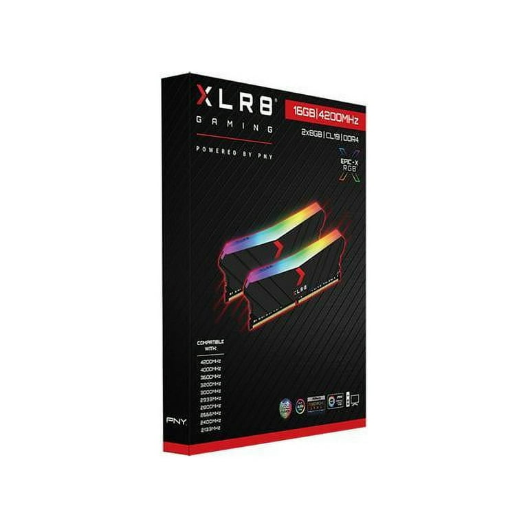 PNY 16GB (2x 8GB) XLR8 Gaming EPIC-X RGB™ DDR4 3600MHz Desktop Memory Kit 