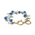 thumbnail image 5 of Elegant Opal Quartz Charm Bracelet with Blue Crystal Beads and Gold Tone Leaf Charms Jewelry Necklace Bracelet Gold, 5 of 7