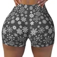 thumbnail image 2 of Picia simple white Snowflake Printed Workout Shorts for Women Seamless Scrunch Butt Lifting High Waisted Yoga Gym Booty Running Moisture-wicking Short Pants-Large, 2 of 9