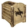 thumbnail image 1 of Montana Woodworks MWGCMAGLZBRONC Glacier Country Collection Magazine Rack with Laser Engraved Bronc Design, 1 of 5