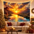 thumbnail image 3 of River Canyon During With Sunset Sunrise, Mystical Fantasy for Space Lovers, Galaxy Room Decor Room Accent, Mother's Day Gift, Tapestry Wall Hanging for Bedroom and Dorm, 3 of 7