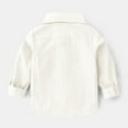 thumbnail image 3 of Cethrio Kids Boys Button Down Shirts, Casual Lapel Collar Cute Cotton Long Sleeve Shirts White Size 5 T, 3 of 5