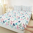 thumbnail image 3 of Homewish Cartoon Xmas Tree Twin Sheet Sets for Teen, Kawaii Elk Reindeer Twin Fitted Sheet, Merry Christmas Flat Sheet, Microfiber Bedroom Decor, 3pcs, 3 of 7