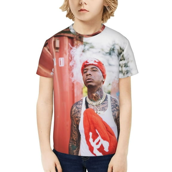 Moneybagg Yo Kids T-Shirt 3d Printed Graphic T-Shirts Boys And Girls Short Sleeve Shirts For Youth Kids X-Small