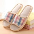 thumbnail image 2 of Ichuanyi Slippers for Women Women's Fashion Casual Couples Gingham Home Slippers Indoor Floor Flat Shoes, 2 of 8