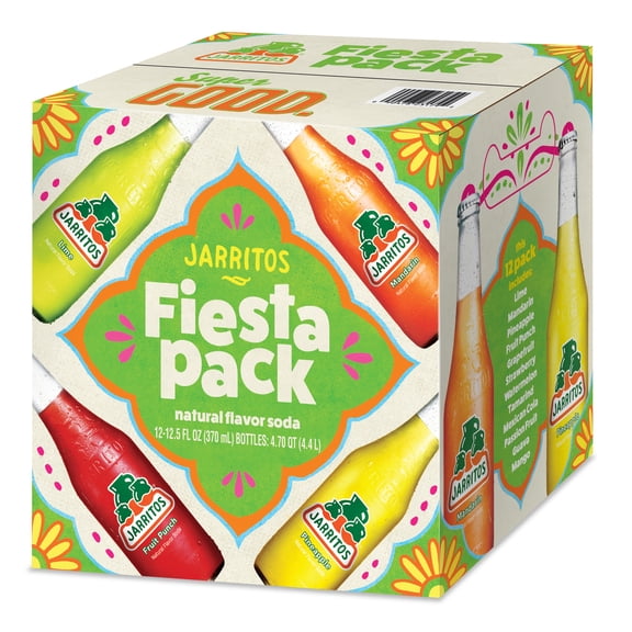Jarritos Variety Pack Soda, 12.5 fl oz (370 ml) Glass Bottle, 12 Pack