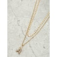 thumbnail image 2 of Time and Tru Goldtone Initial Letter Necklace Set for Women, 2 Piece Set, 2 of 2