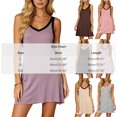 thumbnail image 3 of NominalSnug Nightgowns for Women Built in Bra Sleeveless Pajamas Dress V Neck Soft Sleepshirts Comfy Nightshirts, 3 of 8