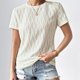 thumbnail image 2 of Gibobby Playera de Manga Corta con Cuello Redondo Camiseta informal manga corta con agujeros para mujer(Blanco,CH), 2 of 4