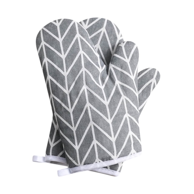 Pequeños Guantes de Calefacción Del Hogar Del Horno de Microondas, Guantes de Microondas de Calefacción de Cocina, Guantes Aislados Del Horno, Guantes de Algodón Gruesos (2 Piezas)