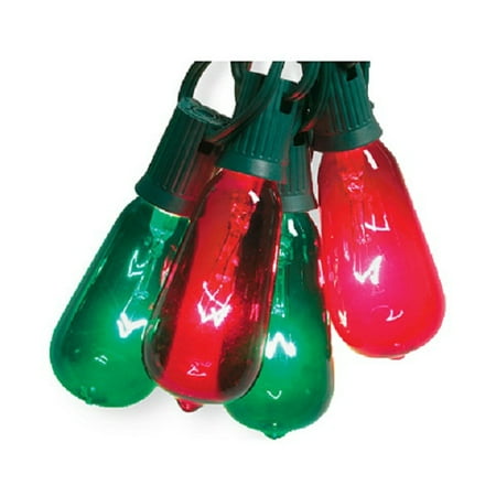 Noma/Inliten-Import V51597 Christmas String Light Set, Edison Bulb, Green & Red, 10-Ct ...